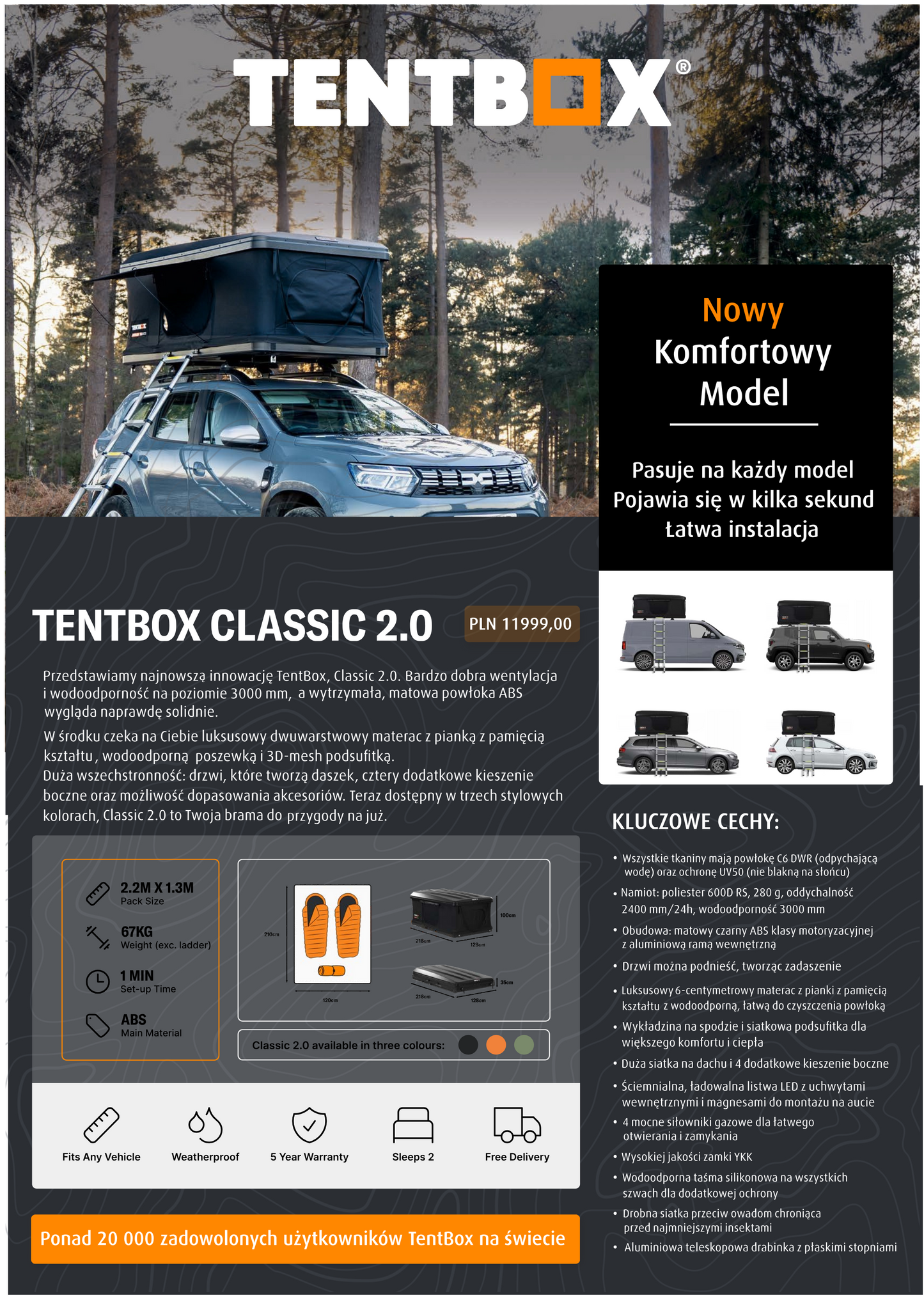 Namiot Dachowy - TentBox Classic 2.0