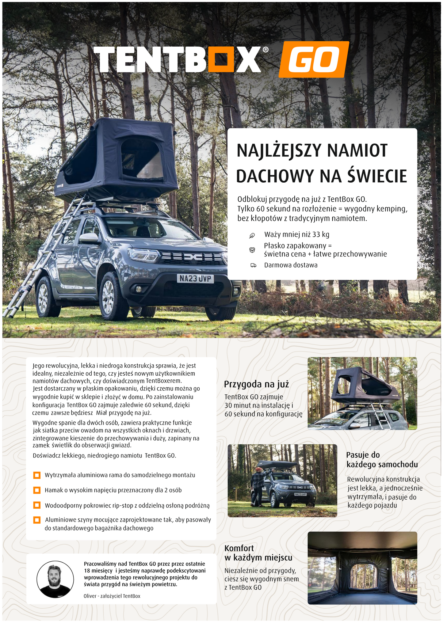 Namiot Dachowy - TentBox GO