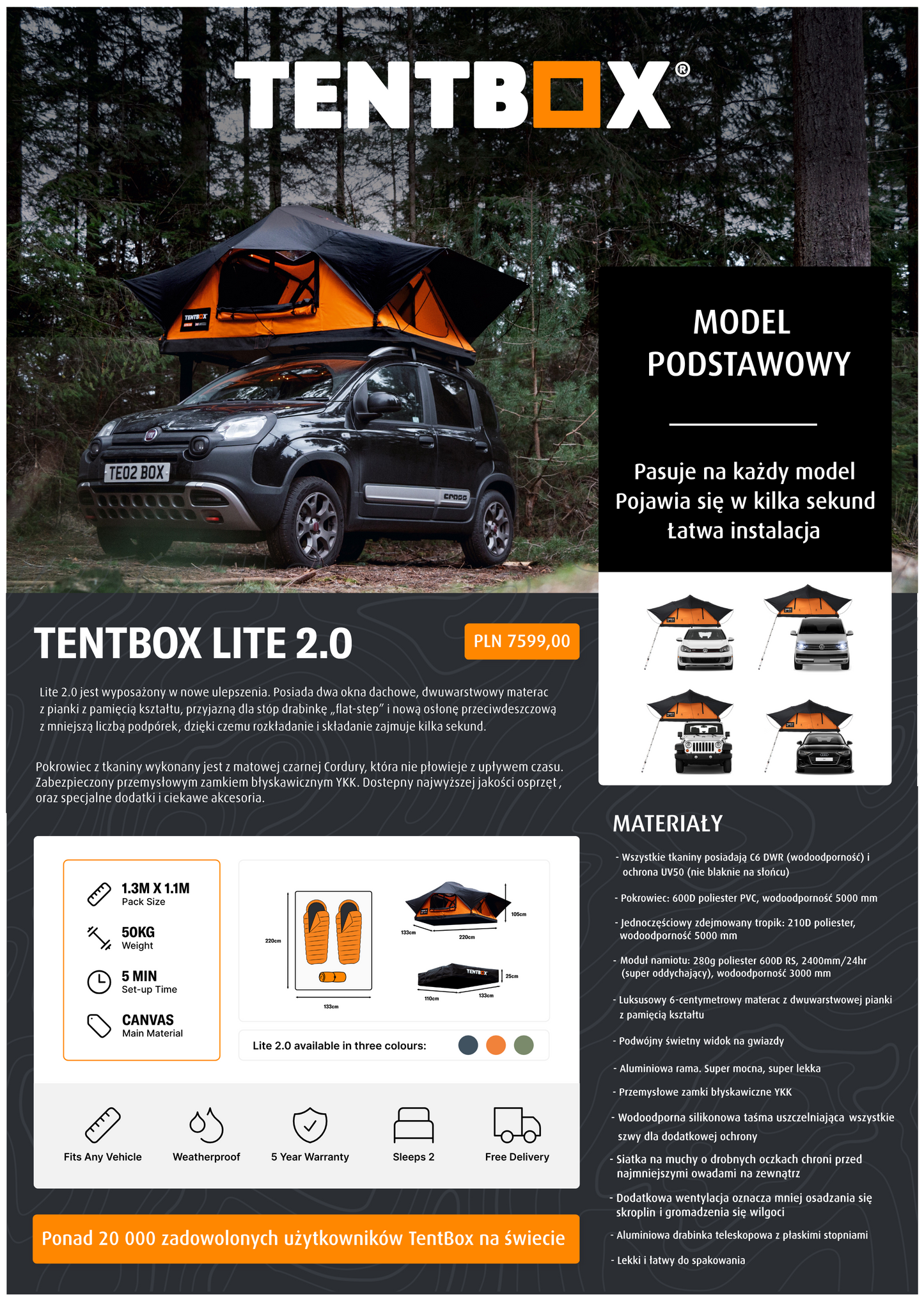 Namiot Dachowy - TentBox Lite 2.0